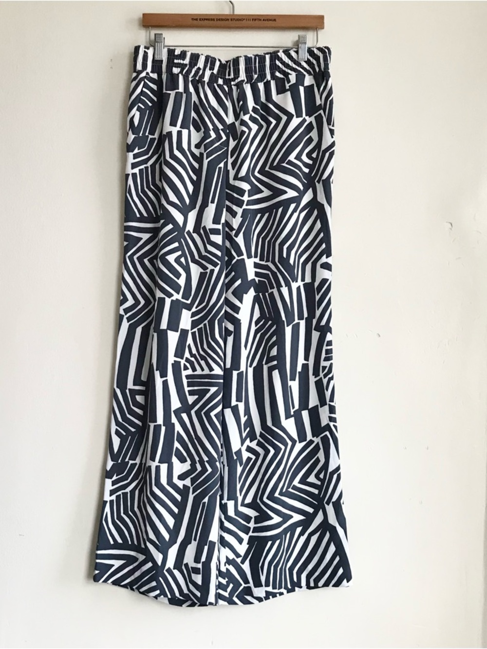LOFT NWT Zebra Print Wide Leg Pants Black White High Rise Flowy Trousers M NEW - Picture 3 of 10